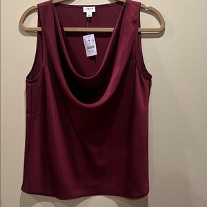 New J. Crew Rich Burgundy Cowl Neck Blouse, size S